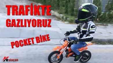 Benzinli Çocuk Motoru ile Trafikte Gazlama | 50cc Pocket Bike Vlog